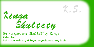 kinga skultety business card